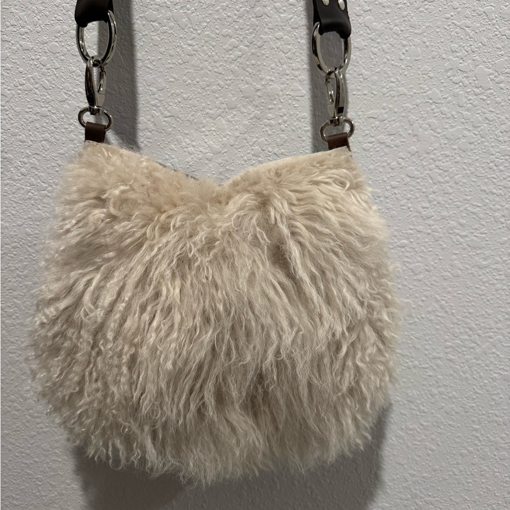 Cream Fur Shoulder Bag